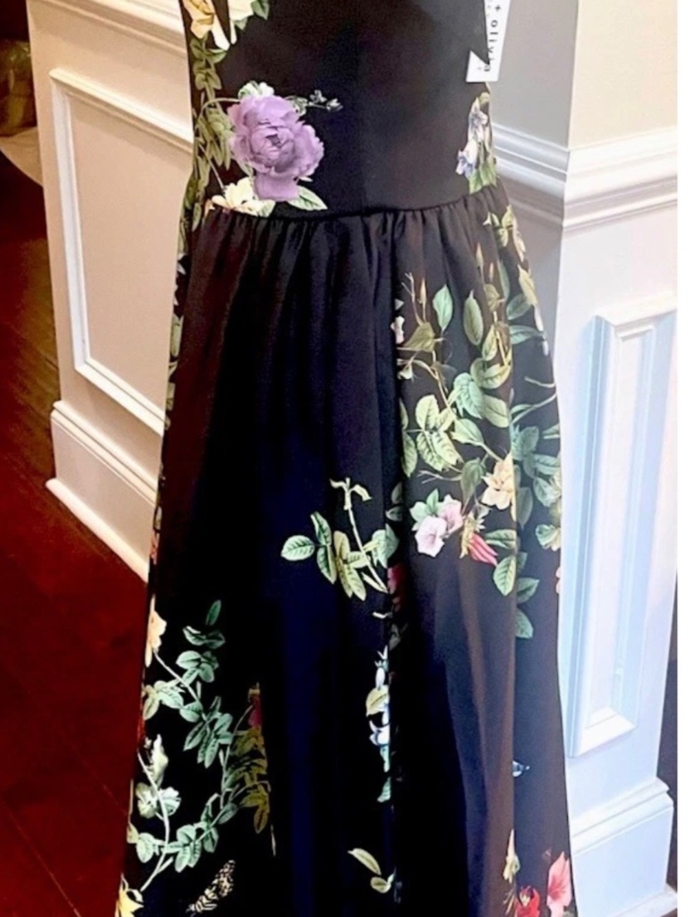 Alice + Olivia Oriana Tie Strap Drop Waist Midi Dress In Venus Floral 8 NWT $660 - Picture 13 of 14